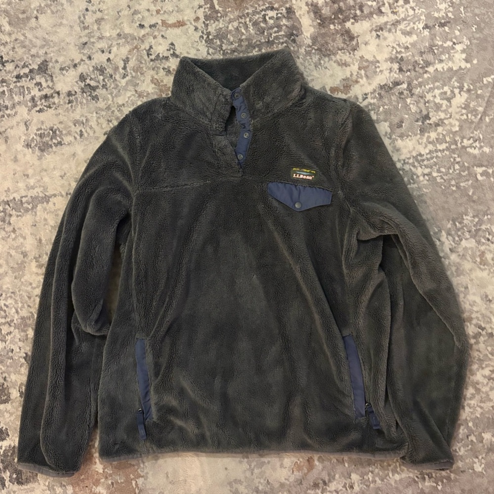 L.L. Bean Navy/Charcoal Fleece Jacket